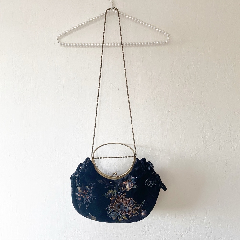 NWT Vintage-Inspired Y2K Beaded Evening Bag with Chain Strap